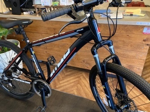 【CANOVER ATLASチェーン新品！】ディスクブレーキ　アルミフレーム　サスペンション付き　3×7速　26インチMTB ブラック