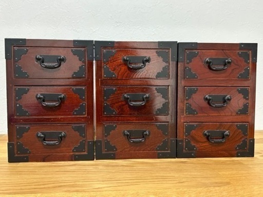 工芸品◇◆けやきアンティーク小物入れ3点セット◆◇