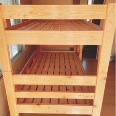家具の里　二段ベッド　子供用　コンパクト　国産高級ヒノキの画像