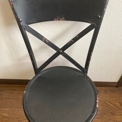 アンティーク調黒椅子2脚家具 ダイニングセットの画像