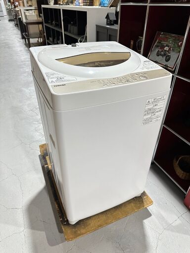 ★TOSHIBA★ 東芝 全自動洗濯機 5kg AW-5G8 2020年 新生活 一人暮らし 家電製品 ホワイト コンパクト 少量洗い