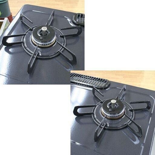 美品 ガステーブル LPガス 2021年製 幅59cm パロマ PA-S42B-1L ブラック 片面焼き水無しグリル ボタン式 左強火