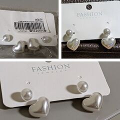 ハートパールピアス（新品）の画像