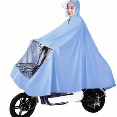 【新品】　自転車用 レインコート ポンチョ 男女兼用 クリアバイ...