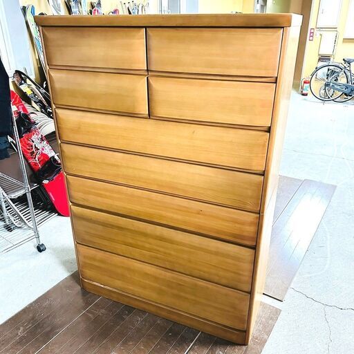 11/11【半額】大川家具 チェスト 7段 引き出し タンス 箪笥 家具 木製