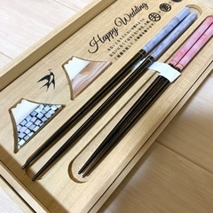 【未使用】夫婦箸　富士山　箸置きの画像