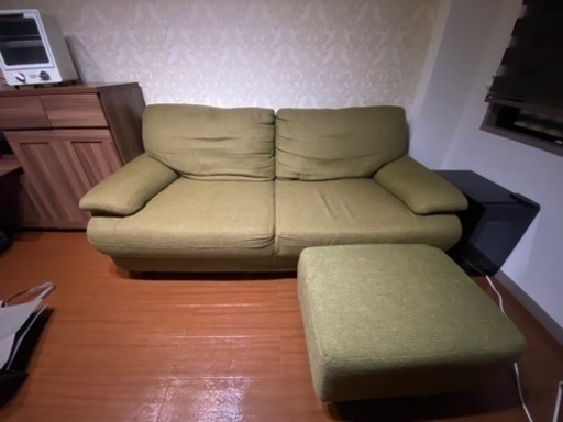 家具 ソファ 2〜3人掛けソファ、オットマン付