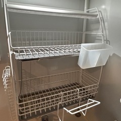 キッチン　突っ張り　水切りラックの画像