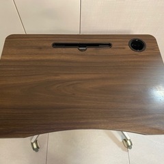 ガス圧昇降パソコンデスク　キャスター付きの画像
