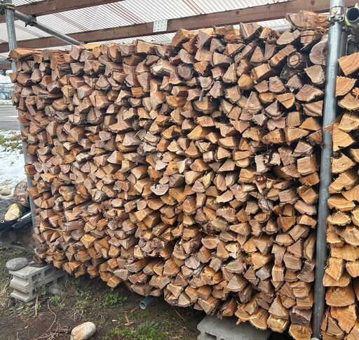 薪ストーブキャンプ広葉樹 薪割済のニセアカシア3-2薪40㎝程度細目 1棚 来シーズン用