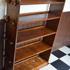 ■値下げしました！■アンティーク・レトロなくさび式楔式本棚■アンティーク明治大正昭和アンティック当時物歴史戦前戦後調度品家具の画像
