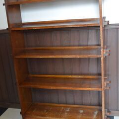 ■値下げしました！■アンティーク・レトロなくさび式楔式本棚■アンティーク明治大正昭和アンティック当時物歴史戦前戦後調度品家具の画像