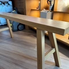 【募集終了】無印良品MUJI オーク材ベンチ(大)玄関の腰掛けや植物置きにもの画像