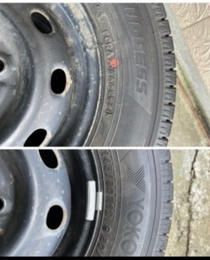 ヨコハマ スタッドレスタイヤ  バリ山　　145/80/ R1 2  LT  22年製 アイスガードig91