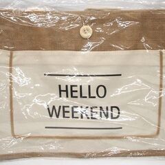 未使用・ビニール未開封品 ジュートバッグ 2サイズセット ポケット付 HELLO WEEKEND トートバッグ 麻 ☆ PayPay(ペイペイ)決済可能 ☆ 札幌市 豊平区 平岸 平岸店の画像