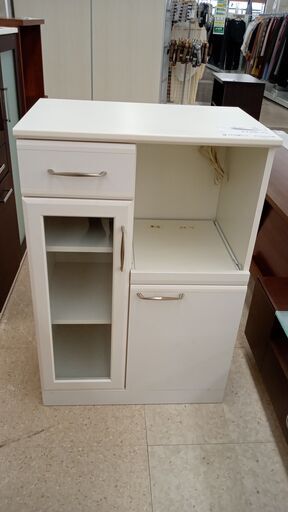 ★ジモティ割あり★  レンジ台 白 H96×D42×W65.5 クリーニング済み TJ4857