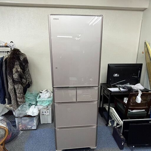 【稼動品】HITACHI 日立 R-S4200F ノンフロン冷凍冷蔵庫 ビッグ\u0026スリム 415L 中古