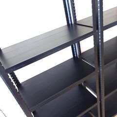 【２個セット】スチールラック5段 CLE-6315-5（黒）■メタルラック 本棚 書籍棚 インテリアラック ブラック■の画像