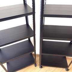 【２個セット】スチールラック5段 CLE-6315-5（黒）■メタルラック 本棚 書籍棚 インテリアラック ブラック■の画像