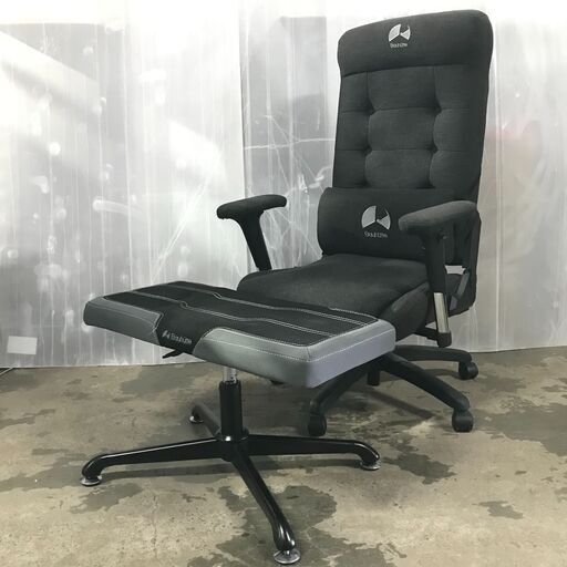 3/20 終 Bauhutte バウヒュッテ リクライニングチェア ゲーミングチェア ワークチェア オットマン付き 24c菊DO