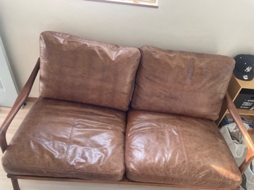本革のソファ