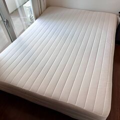 無印良品　ダブルベッド　脚付マットレス　ポケットコイル　ダブル　美品 脚付マットレス・高密度ポケットコイル・ダブル（スチールメッシュ