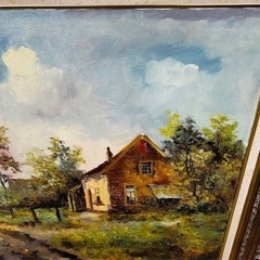 油絵 油彩 美術品 額装 風景画 横120cm 縦101cmインテリア アート 絵画 横120cm 縦101cmおもちゃ パズルの画像