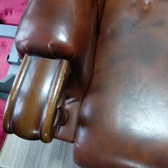 合成皮革製レトロ風一人掛けソファー2個セットの画像