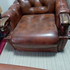合成皮革製レトロ風一人掛けソファー2個セットの画像