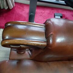 合成皮革製レトロ風一人掛けソファー2個セットの画像