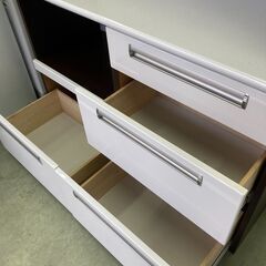 【お取引中】幅120 大川家具 オープンダイニングボード 食器家電収納  レンジボード レンジ台 ブラウン/ホワイト ★2326★の画像