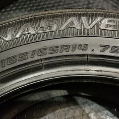 DUNLOP ENASAVE EC300+ 165/65R14 14インチ 夏タイヤ 4本 22年製 バリ溝 トール ルーミー ブーン パッソ タンク等　(VTN007)の画像