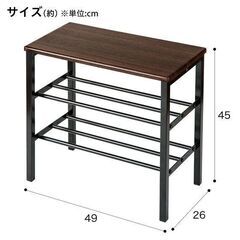 ニトリ 収納 ラック付きベンチ ブレイス(ブラウン)の画像