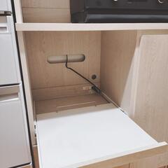 木目調　おしゃれ食器棚　レンジ台　レンジボードの画像