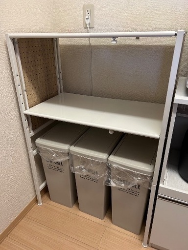 可動式収納棚＋ゴミ箱3個セット