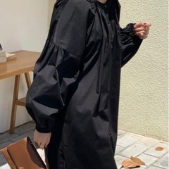 【新品】ロング・ショートブーツにも◎ ボリュームスリーブシャツワンピースの画像