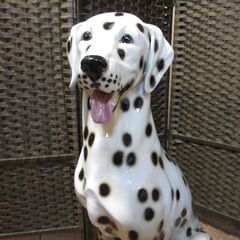 ダルメシアン 犬 陶器製   置物/大型・高さ　約78cmの画像