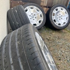El Dorado Crave クレイブ 18インチ 7.5J  6穴 PCD139.7 メッキ 225/50R18 付き タイヤ ホイール 4本 200 ハイエースにどうぞの画像