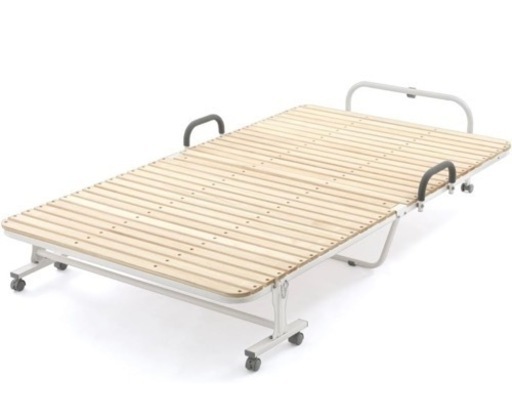 ★F1484【新品未使用】ぼん家具　すのこベッド　セミダブル　折り畳み　ナチュラル　家具 ベッド シングルベッド