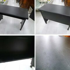 システムデスク 3点セット サイドデスク 袖机 ブラック 黒 机 家具 苫小牧西店の画像