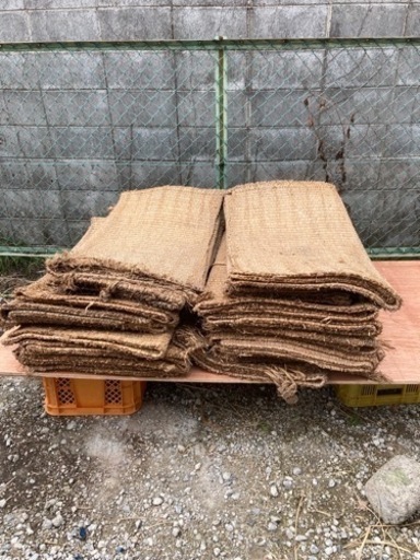 残り少し 農用 むしろ 筵 藁 わら こも 簀巻き 時代劇 農業 農家 畑
