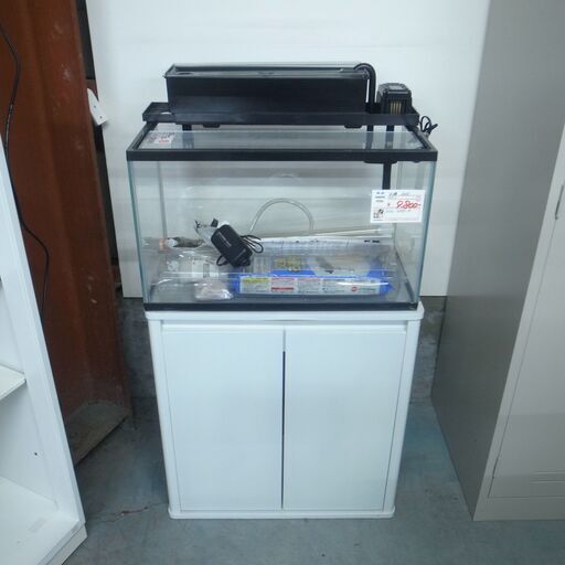 淡水用 60ｃｍ 水槽セット 水槽台・上部ろ過機・ヒーター・エアーポンプ付き【モノ市場半田店】139