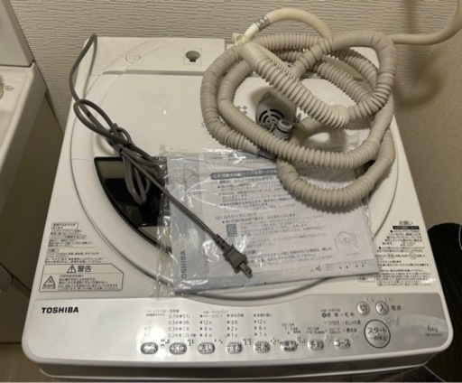 東芝 TOSHIBA AW-6G6(W) 6キロ用 2019年製 全自動洗濯機 近場の方配送無料