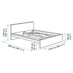 IKEAベッドフレーム マットレス幅160 クイーン MALM マルム すのこ付の画像
