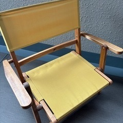 【交渉中】ニトリ 木製折りたたみローチェア イエロー