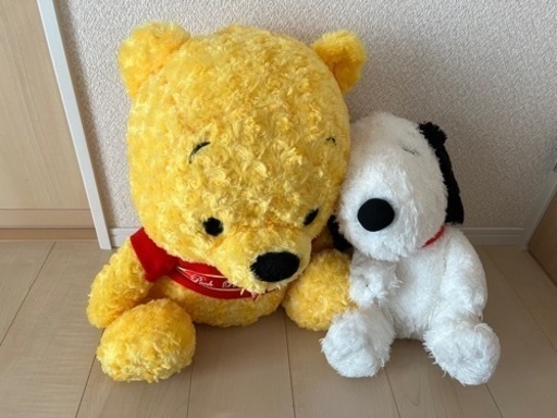 スヌーピー、プーさんぬいぐるみ