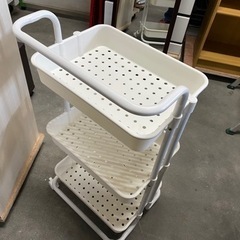 キッチンワゴン　ホワイト　キャスター付きの画像