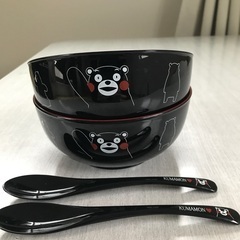 くまモン　大きめ丼とおさじのセットペア