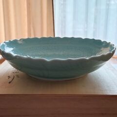 有田焼の大皿　（華山窯　青磁）【未使用品】の画像