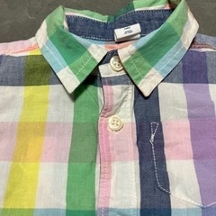 GAP baby オシャレチェック柄ロンパース 70cmの画像